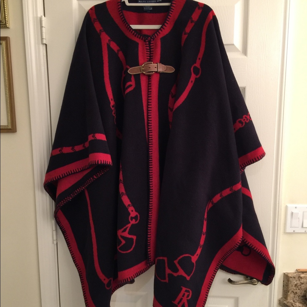 Ralph Lauren navy/red poncho